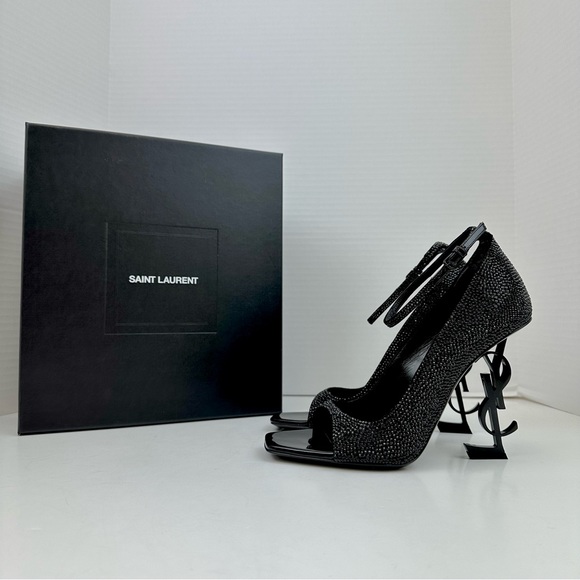 YSL Saint Laurent
Women's Opyum Crystal Embellished Logo High Heel Sandals - Picture 7 of 17